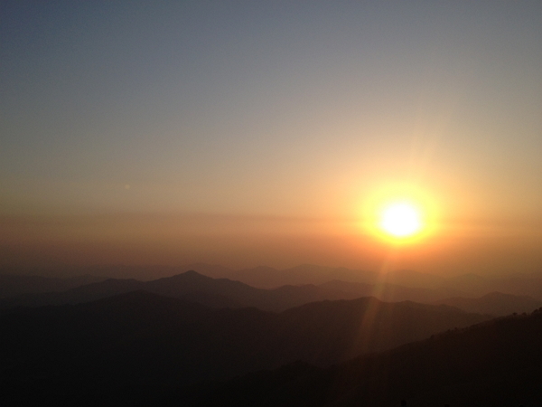 유명산 노을